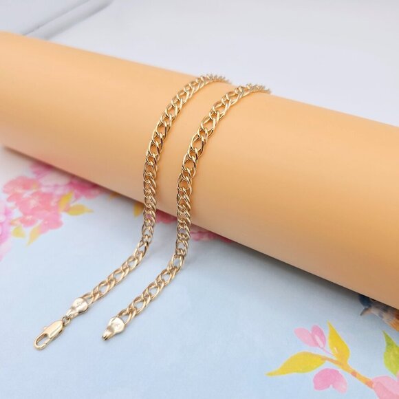 "Slim Rose Gold Curb Chain Necklace for Men & Women, 23.6 Inch Length, XPNL0088 - Picture 5 of 12